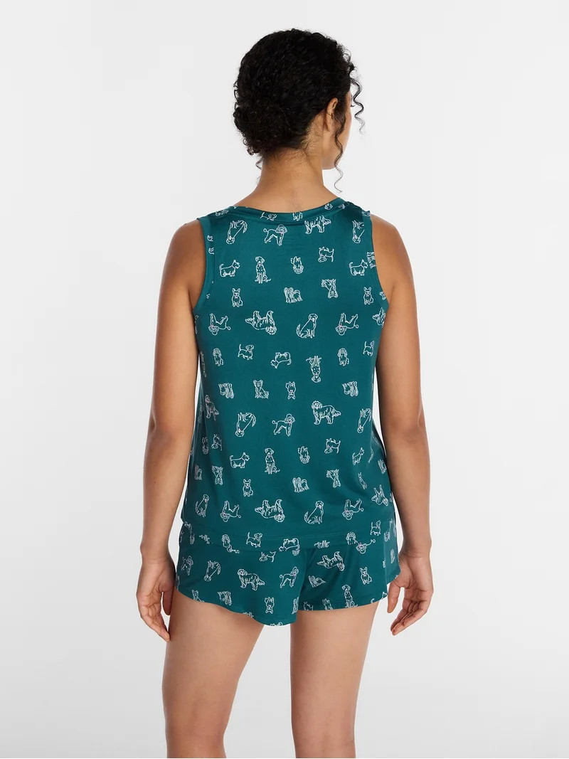 Joyspun Women's Tank Top and Shorts Pajama Set, 2-Piece, Sizes XS-3X | Walmart (US)