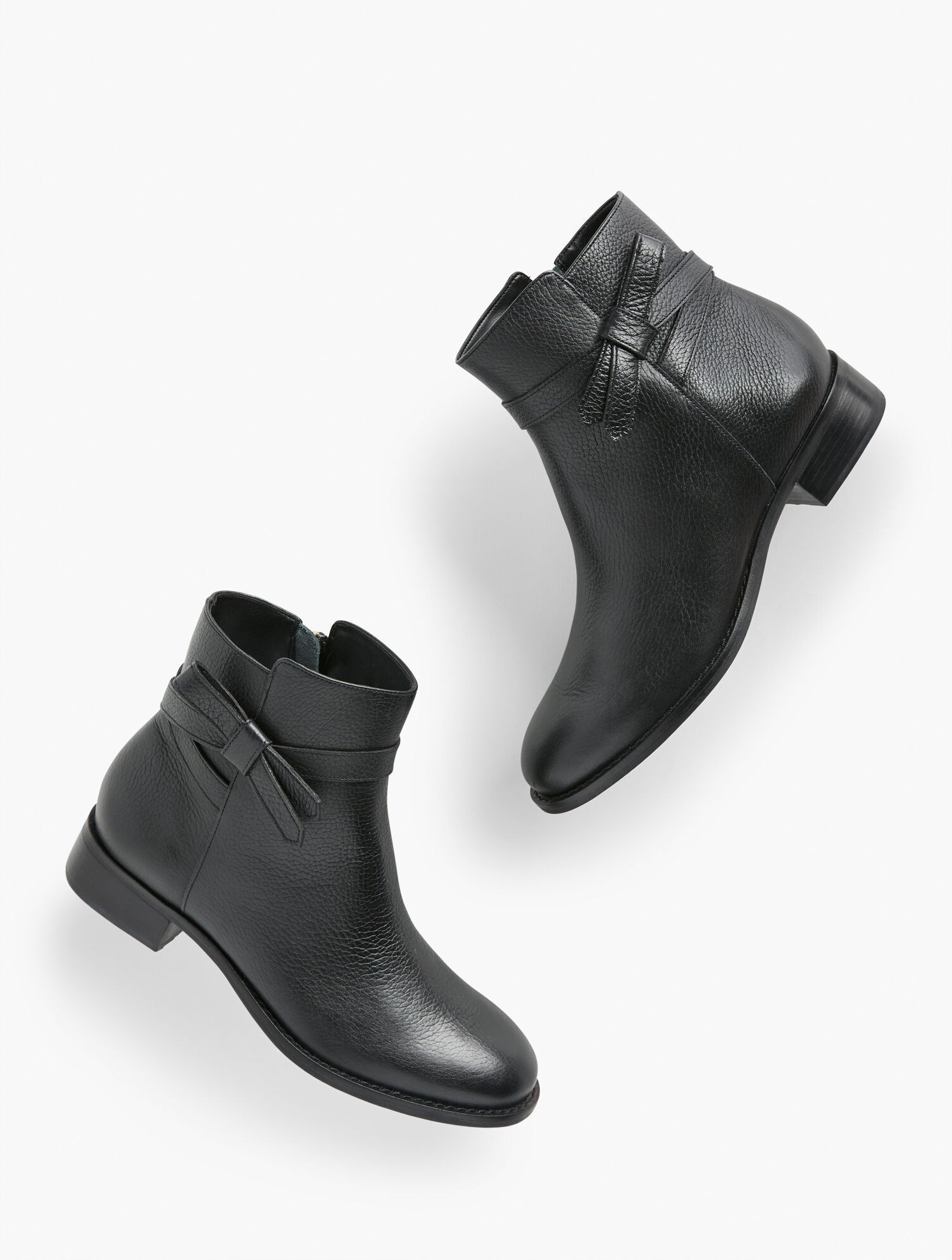 Tish Tie Soft Pebble Ankle Boot | Talbots