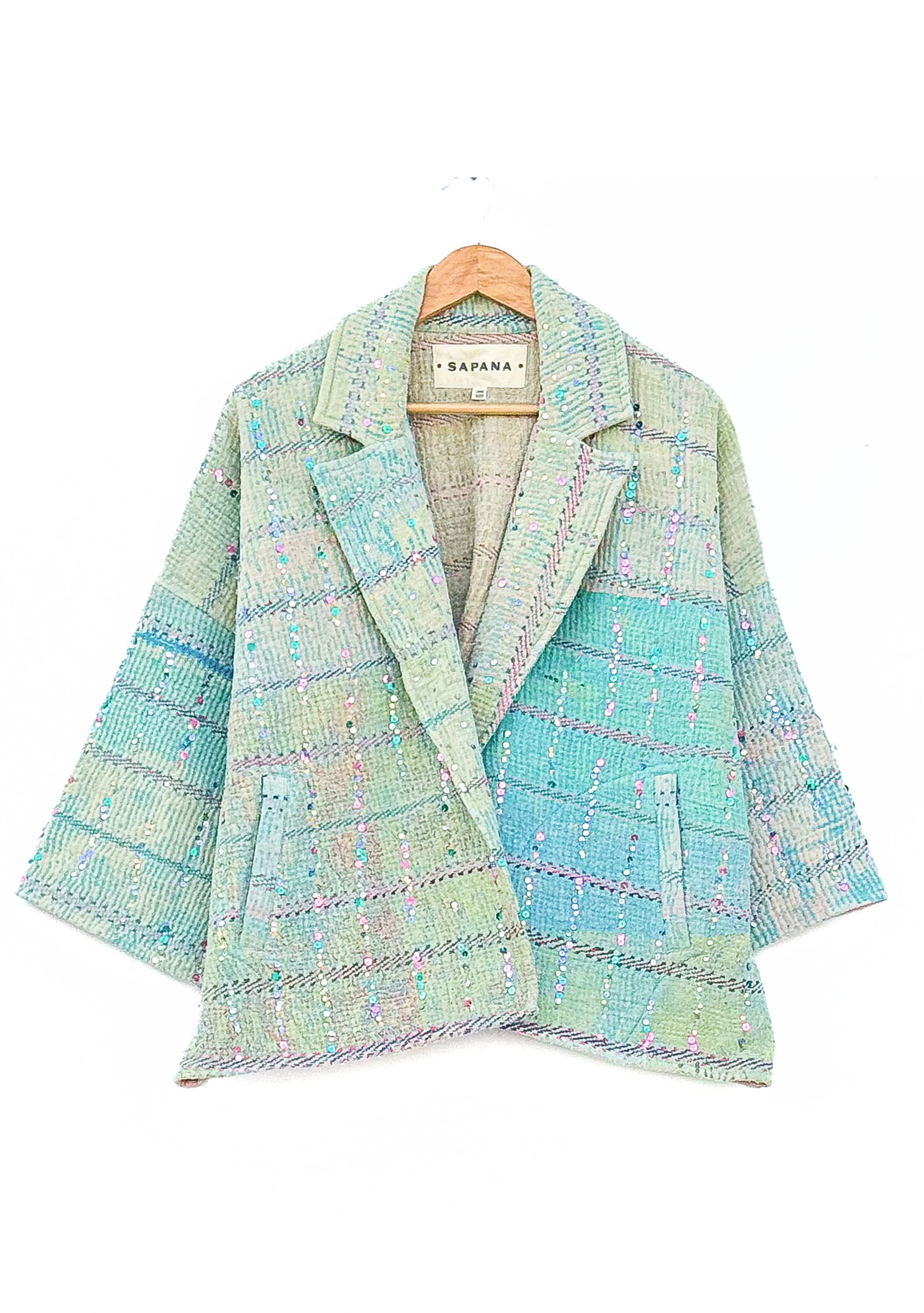 Vintage Kantha Blanket Coat The Round Top Blanket Coat | Sapana