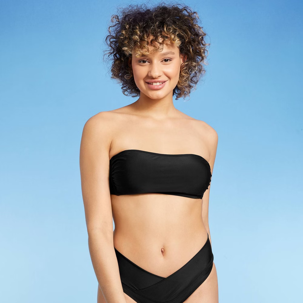 Juniors' Bandeau Bikini Top - Xhilaration Black D/DD Cup | Target