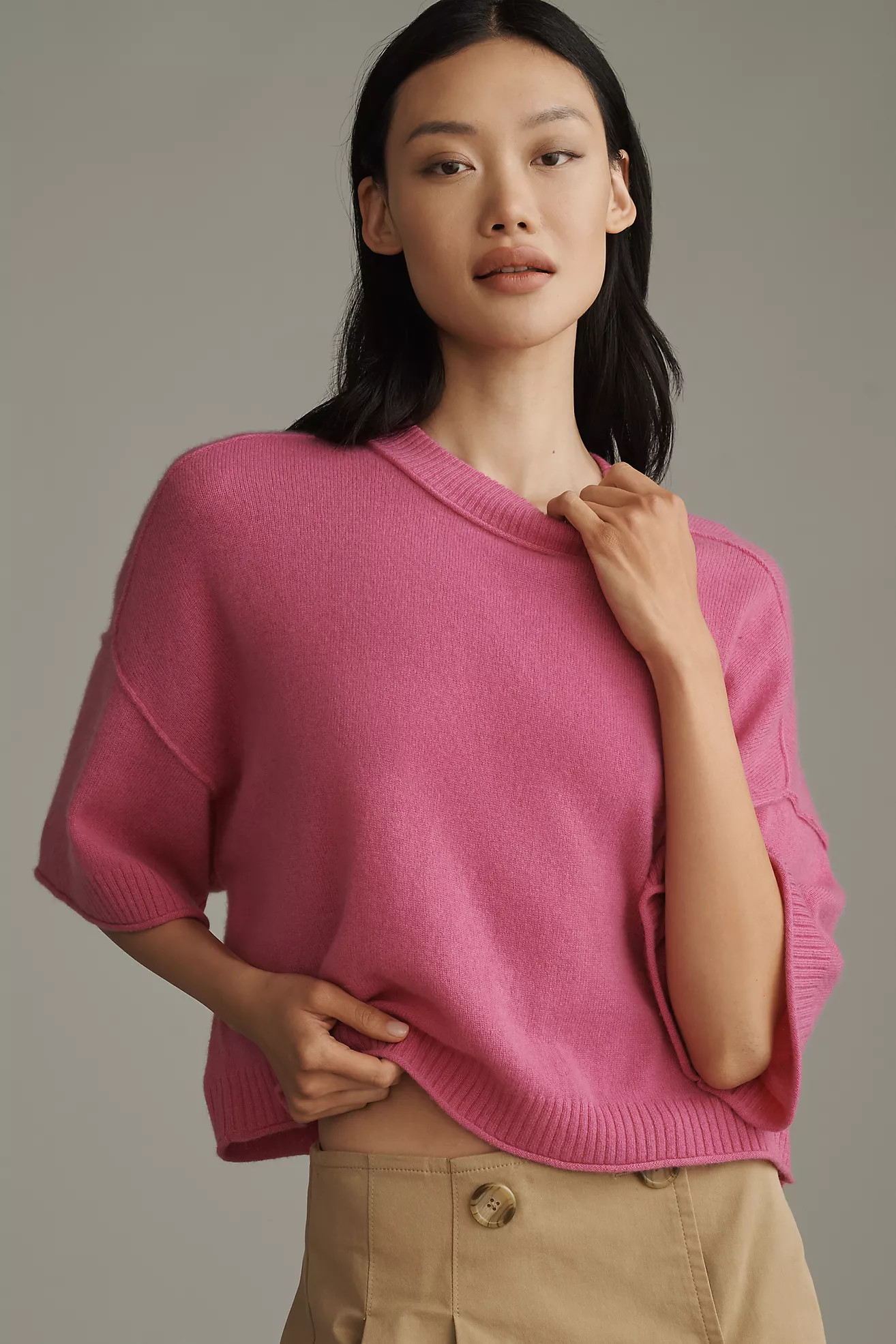 The Goldie Crew-Neck Cashmere Sweater | Anthropologie (US)
