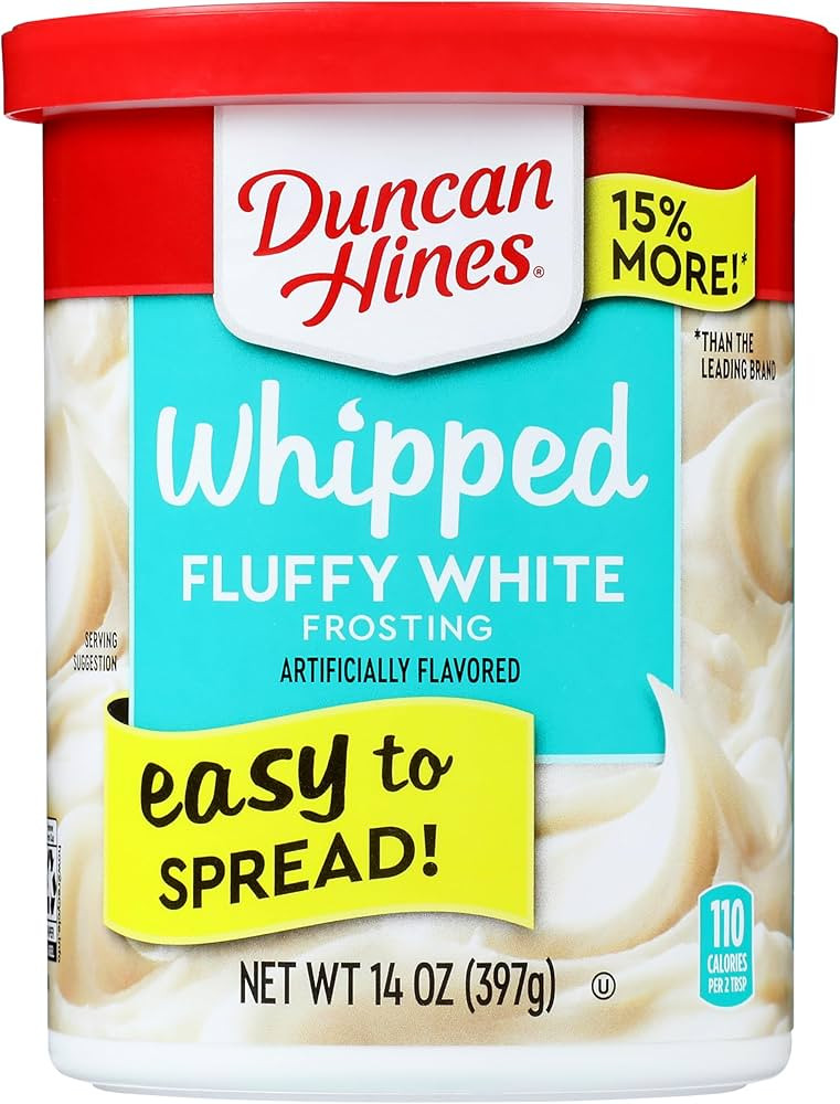 Duncan Hines Whipped Fluffy White Flavored Frosting, Perfect for Sugar Cookies, 14 oz. | Amazon (US)