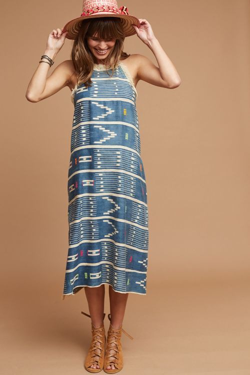 One-Of-A-Kind Ikat Fringed Dress | Anthropologie (US)