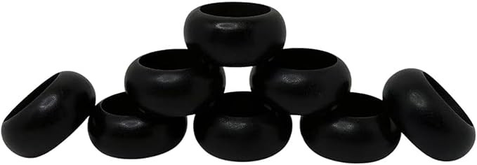 Handmade Wooden Napkin Ring Made by Artisan Beautifully Crafted and Designed in India Black Set o... | Amazon (US)