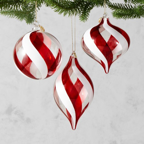 Peppermint Twist Ornaments, Set of 3 | Williams-Sonoma