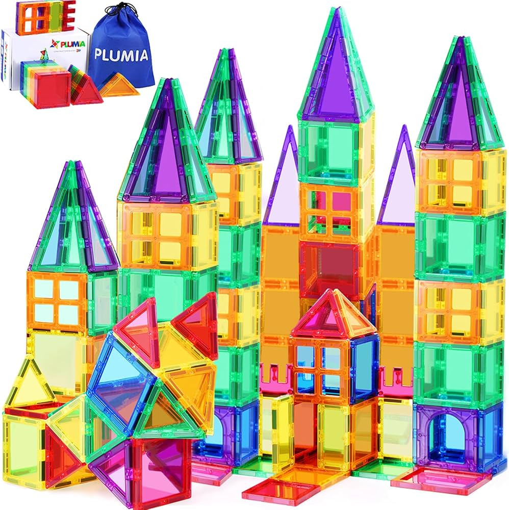 PLUMIA Magnets for Kids STEM Learning Toys 3D Building Magnetic Blocks Construction Magnet Toys f... | Amazon (US)