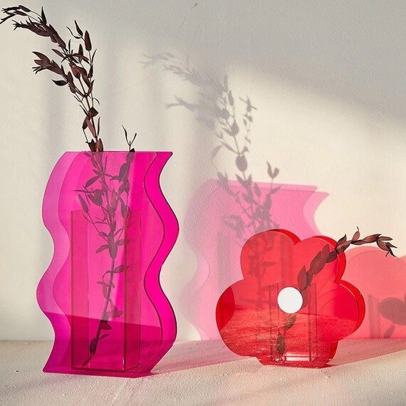 Colourful Acrylic Vase Acrylic Vases nordic Decor Art - Etsy | Etsy (US)