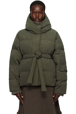 Green Steilia Brushed Down Jacket | SSENSE