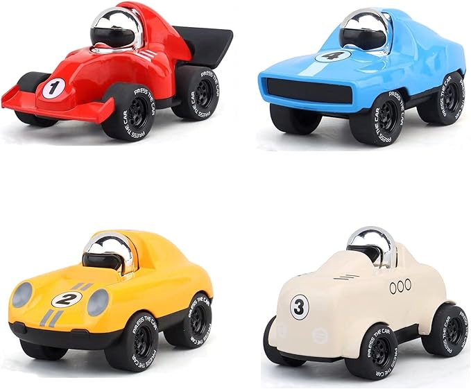 4-Pack Alloy Press to Go Toy Cars, Die-cast Collectible Model Race Cars, Birthday Christmas Holid... | Amazon (US)