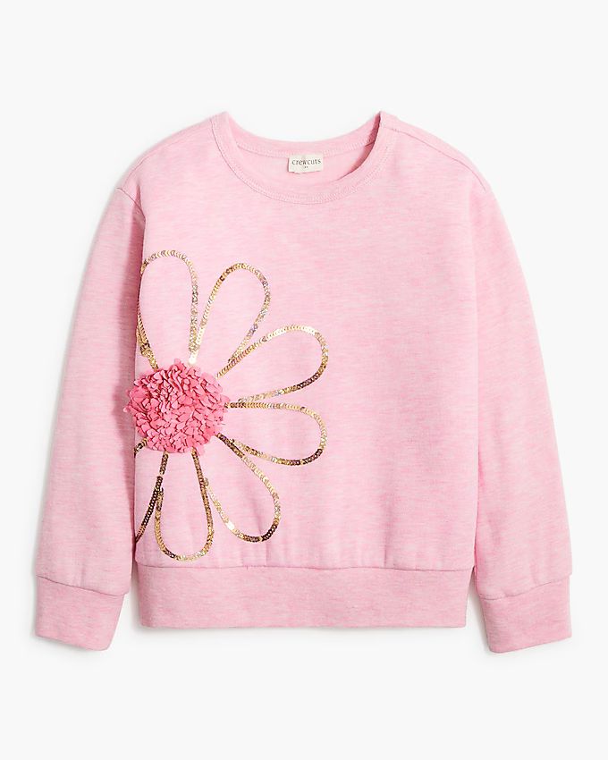 Girls' 3D daisy graphic sweatshirt | J.Crew Factory