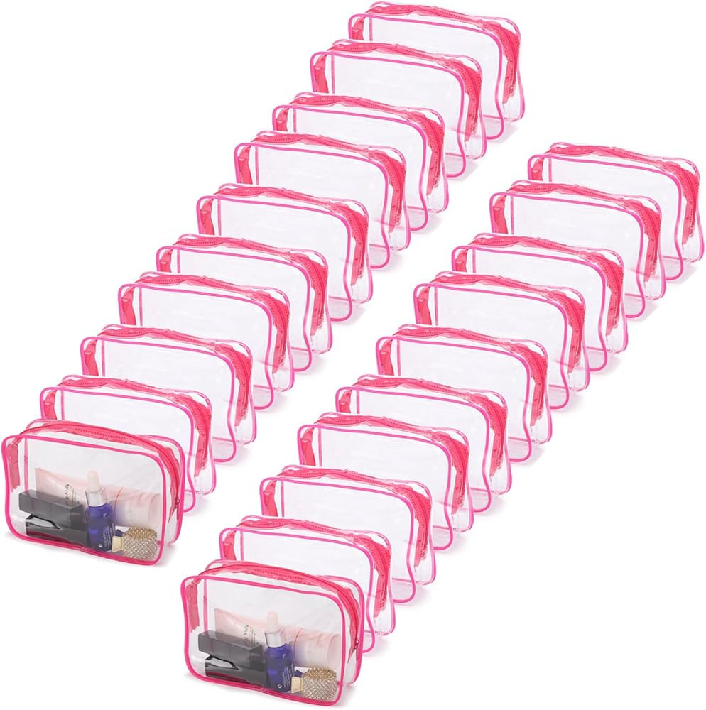 Tbestmax 20 Pack Clear Cosmetic Bags Makeup Bags Portable Waterproof Travel Toiletry Bags Organiz... | Amazon (US)