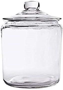 Glass Cookie Candy Penny Jar with Glass Lid, 1 Gallon Old Fashioned Clear Round Storage Container | Amazon (US)