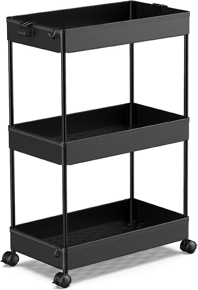 SPACEKEEPER Storage Rolling Cart 3 Tier, Laundry Room Organization Bathroom Cart Organizer Utilit... | Amazon (US)