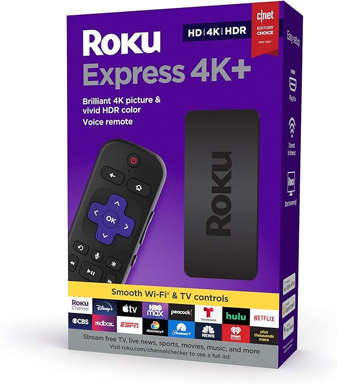 Roku Express 4K+ 2021 | Streaming Media Player HD/4K/HDR with Smooth Wireless Streaming and Roku ... | Amazon (US)