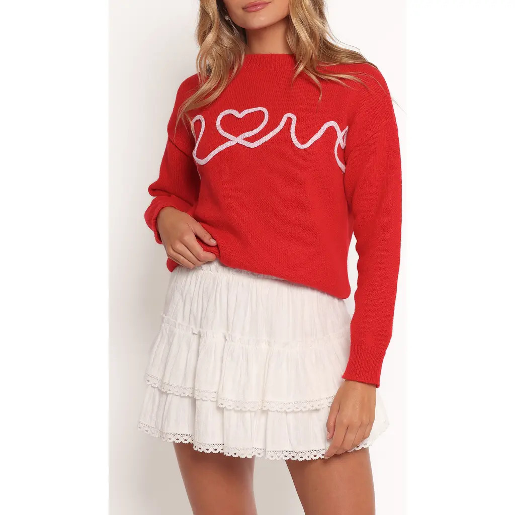 Petal & Pup Love Embroidered Graphic Crewneck Sweater at Nordstrom Rack, Size Medium | Nordstrom Rack