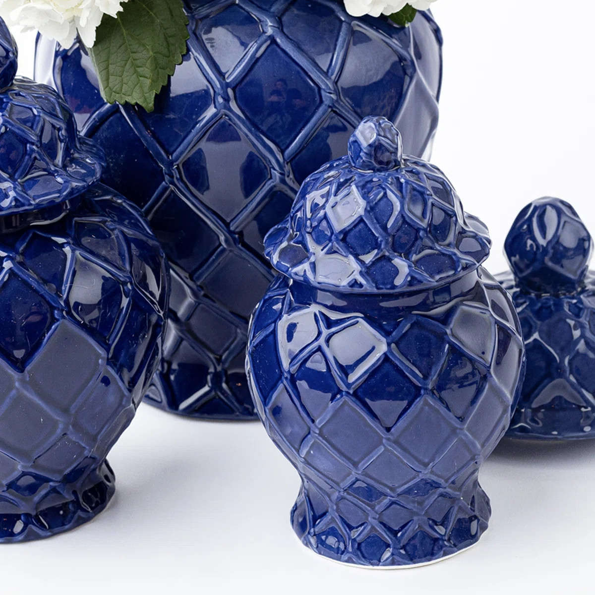 Navy Extra Large Textured Ginger Jar | Wayfair North America