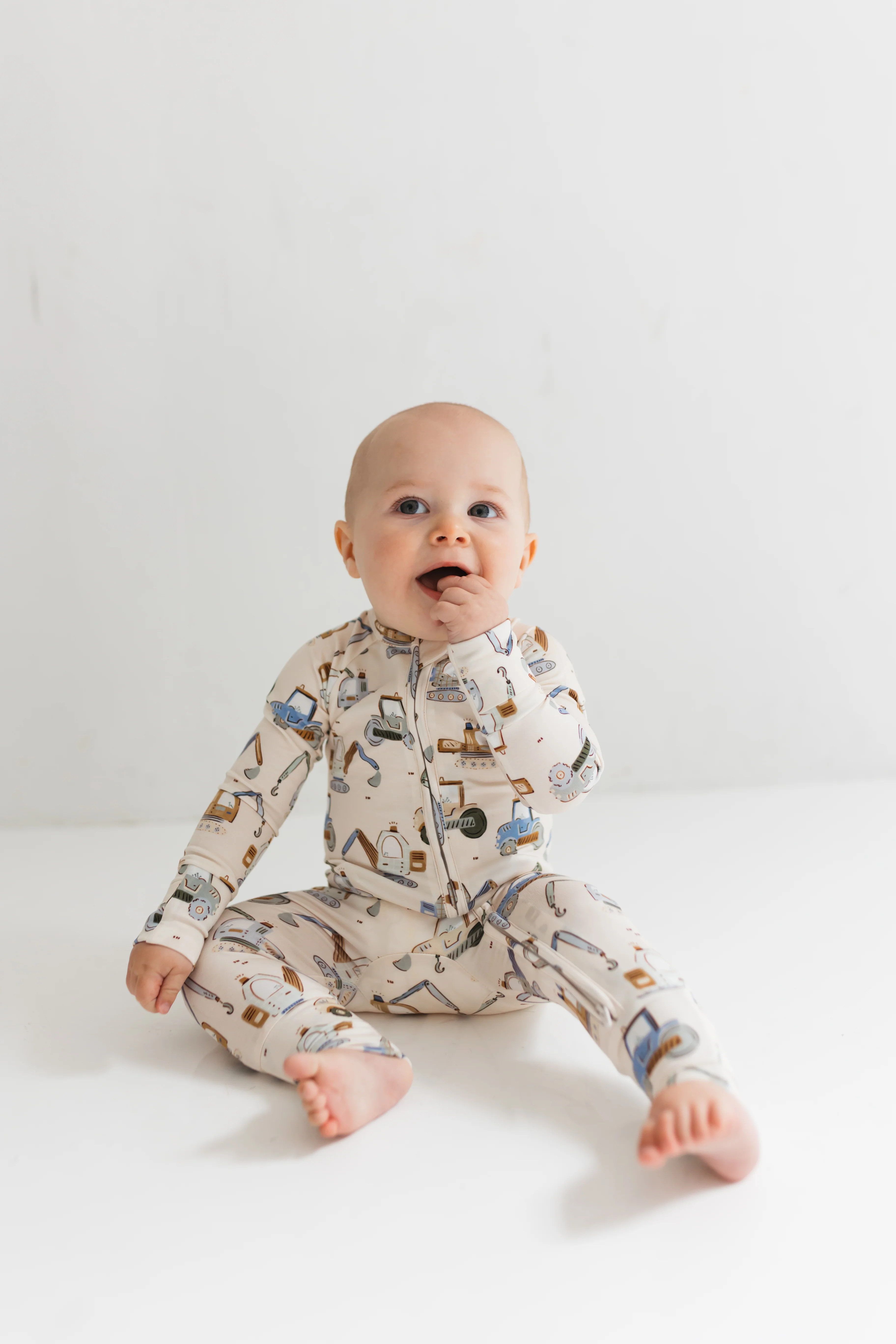 Little Excavator Zipper Romper | In My Jammers
