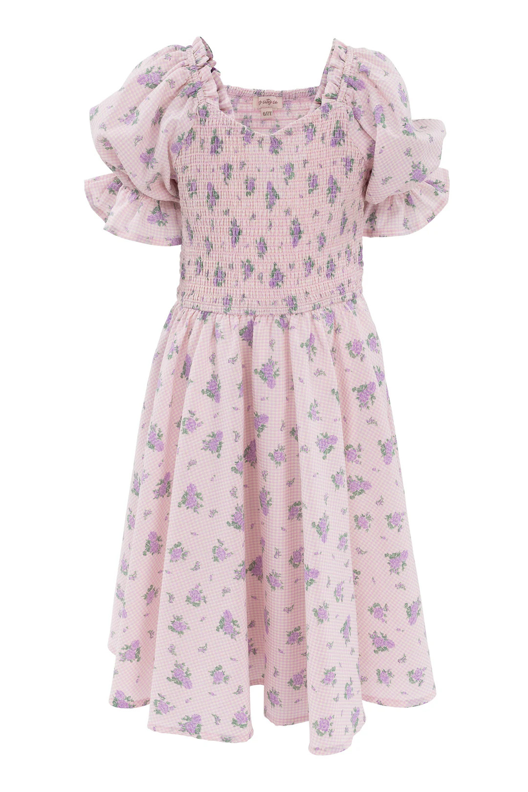 Mini Teagan Dress In Purple Gingham | Ivy City Co