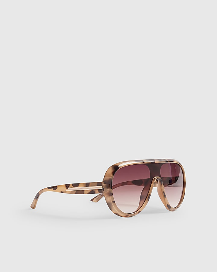 Cream Tortoiseshell Oversized Sunglasses | River Island UK & IE