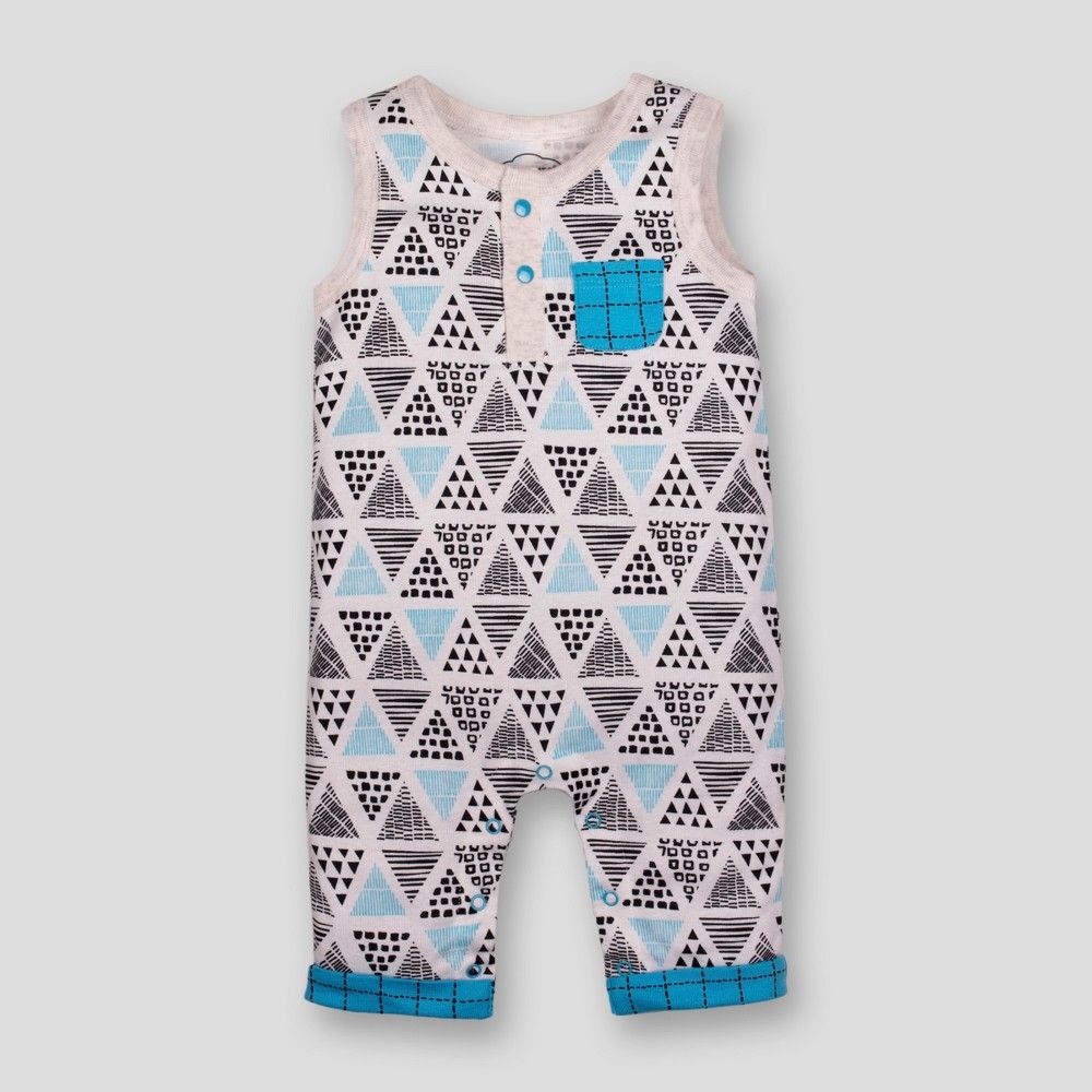 Lamaze Baby Boys' Organic Cotton Geometric Print Romper - Blue 24M | Target