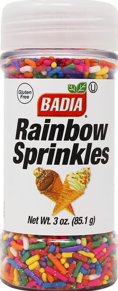Badia Rainbow Sprinkles 3 oz – Colorful Topping for Ice Cream, Cakes, Cookies, Cupcakes & Desse... | Amazon (US)