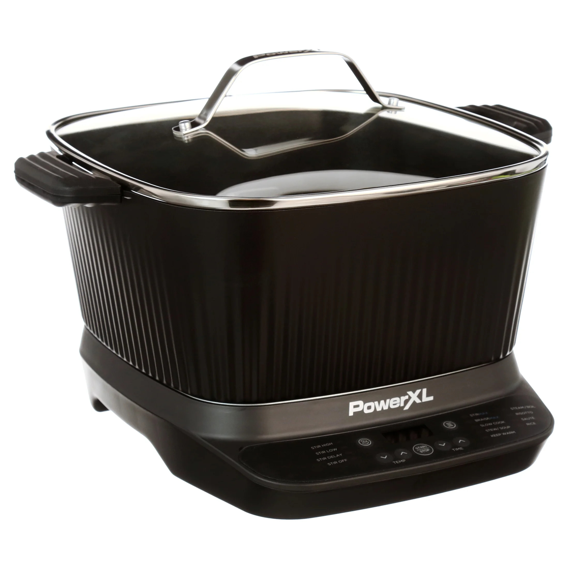 Power XL StirMax 7.5 Qt Multi-Cooker with Auto Stir/Shred Paddle and 9 Presets, Matte Black | Walmart (US)