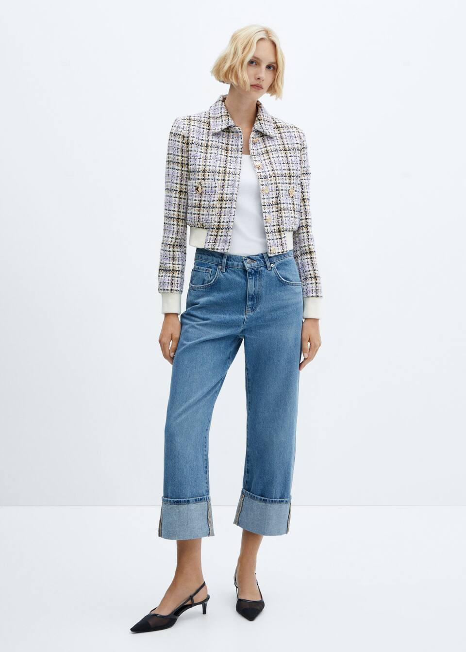 Tweed bomber jacket -  Women | Mango USA | MANGO (US)