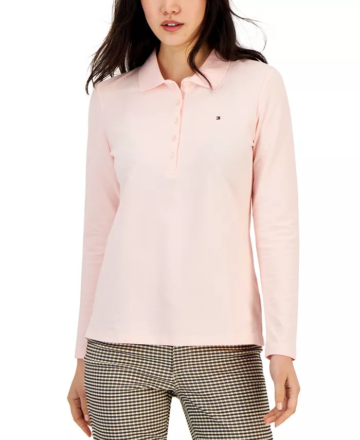 Women's Logo Long-Sleeve Polo Shirt | Macys (US)