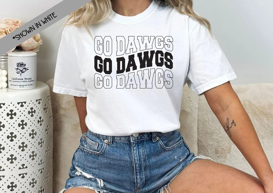 Go Dawgs  Comfort Colors Unisex Tee College Football - Etsy | Etsy (US)