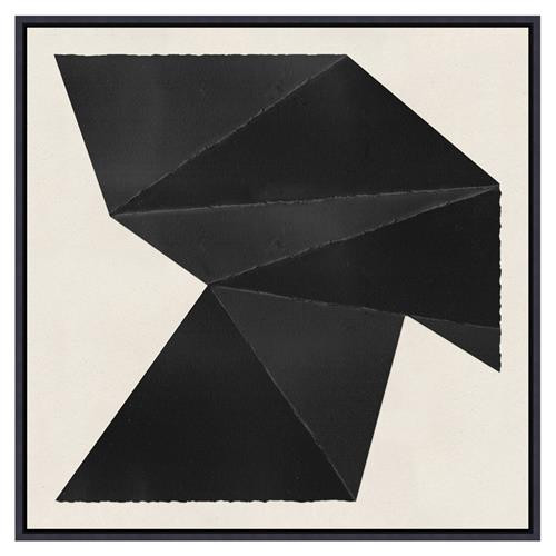 Zendai Modern Classic Black Fold Black Frame Abstract Painting 1 - 33x33 | Kathy Kuo Home