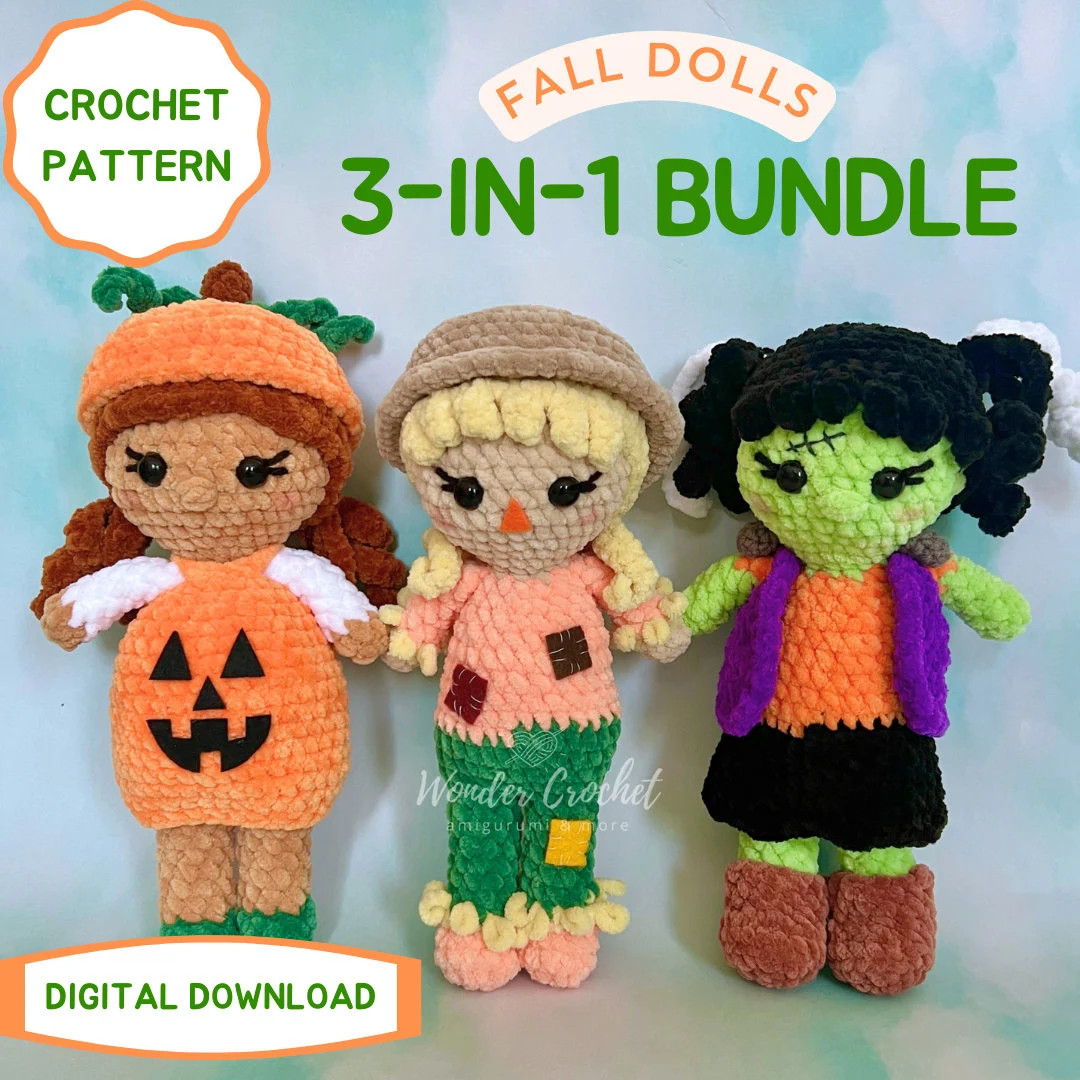 Fall Dolls 3-in-1 Crochet PATTERN Bundle - Amigurumi | Etsy (US)