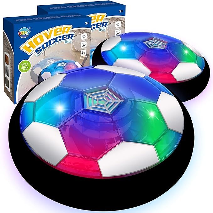 Hover Soccer Ball Toys for Boys, 2 Soccer Balls with Soft Foam Bumpers﻿, Indoor Outdoor Air Flo... | Amazon (US)