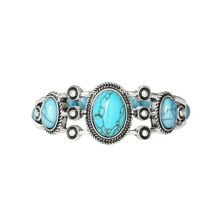 Jessica Simpson Turquoise Stone Stretch Bracelet | Walmart (US)