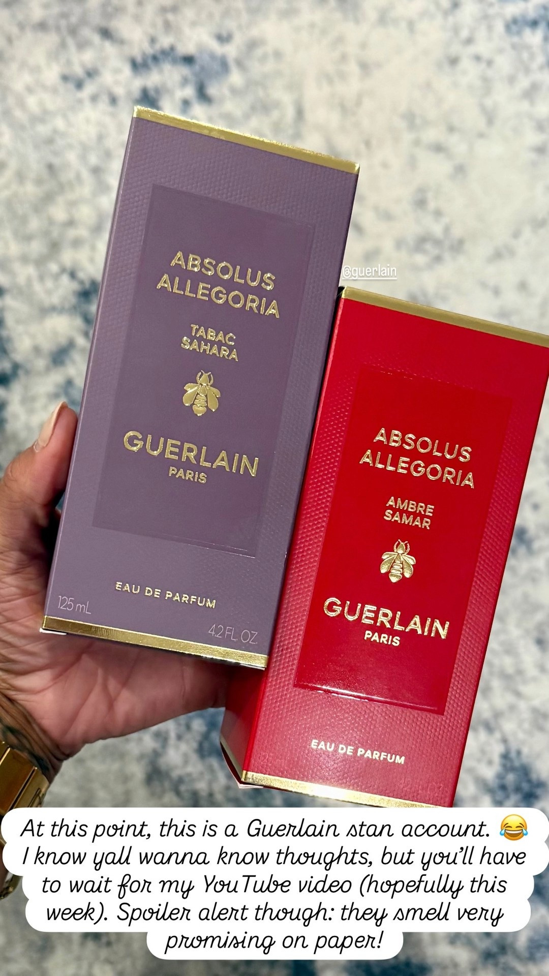 At this point, this is a Guerlain stan account. 😂 I know yall wanna know thoughts, but you’ll have to wait for my YouTube video (hopefully this week). Spoiler alert though: they smell very promising on paper! @guerlain
