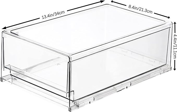 Buildec Fridge Organizer Bin, Pull-Out Refrigerator Drawer Stackable Clear Organizer Freezer Orga... | Amazon (US)