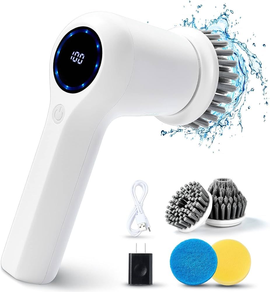 Electric Spin Scrubber - TZXTW Electric Cleaning Brush, Power Shower scrubbers Portable Handheld ... | Amazon (US)
