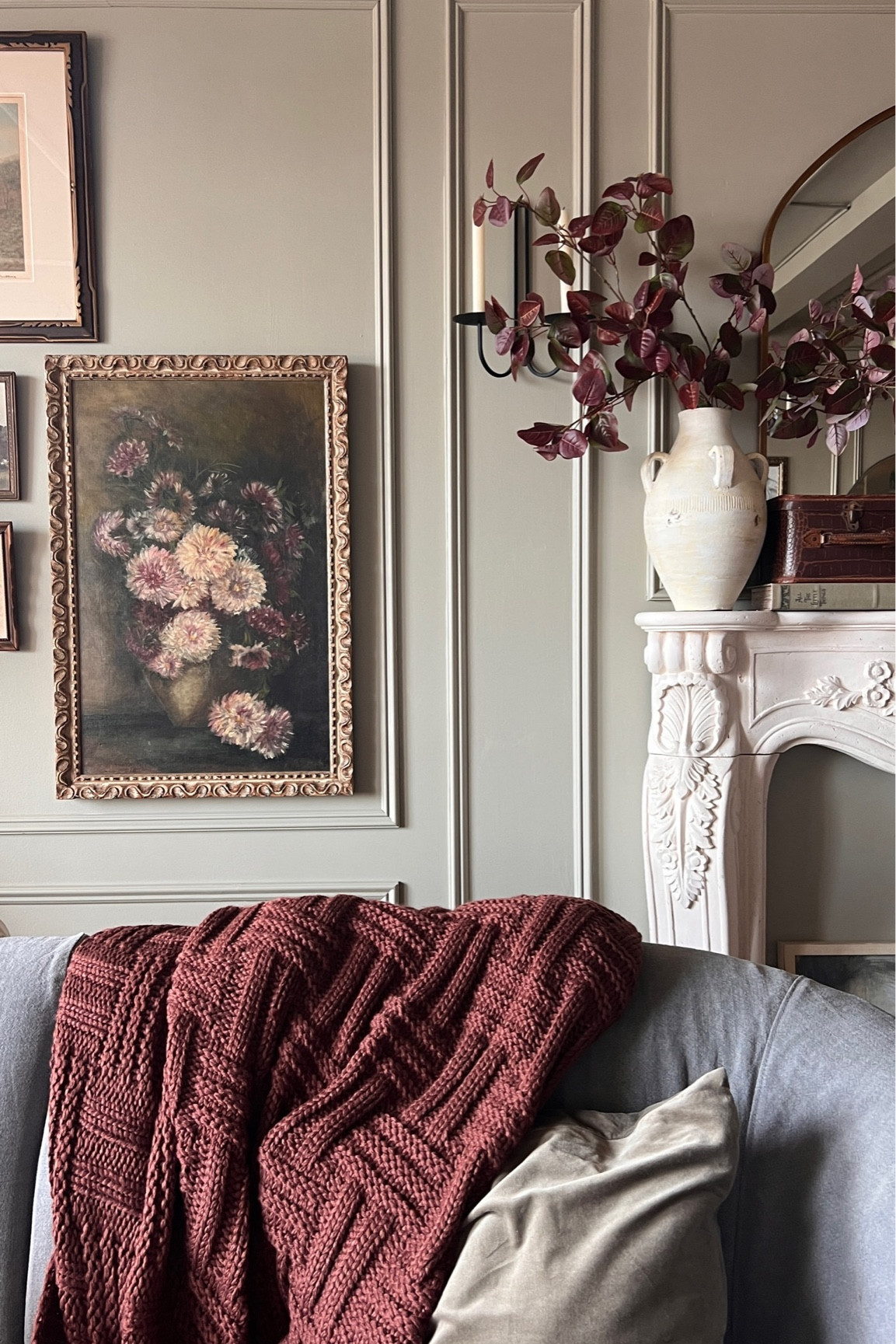 Moody fall decor, fall gallery wall, fall mantle, fall florals, autumn florals, autumn gallery wall, moody autumn blanket 

#LTKhome #LTKSeasonal #LTKunder100