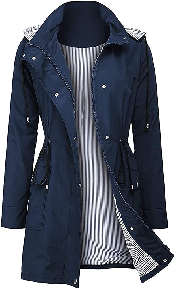 Arthas Women Light Rain Jacket Waterproof Active Outdoor Trench Raincoat with Hood Lightweight Pl... | Amazon (US)