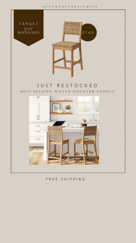 just restocked // best selling affordable woven counterstools! 

#LTKhome