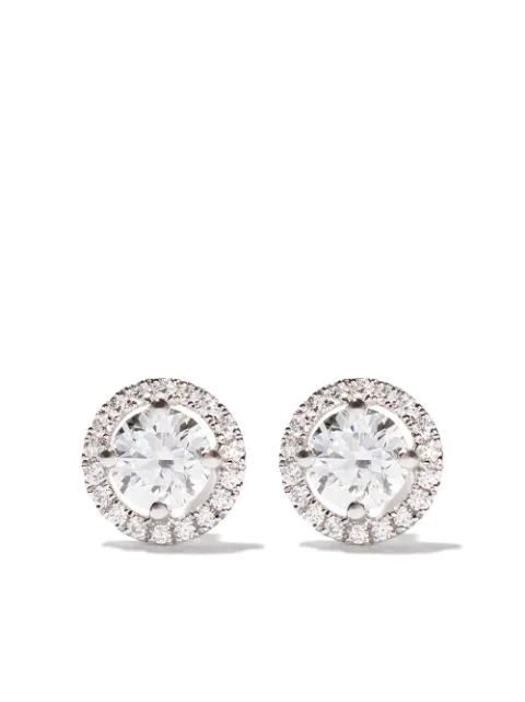 18kt white gold My First De Beers Aura diamond stud earrings | Farfetch (US)