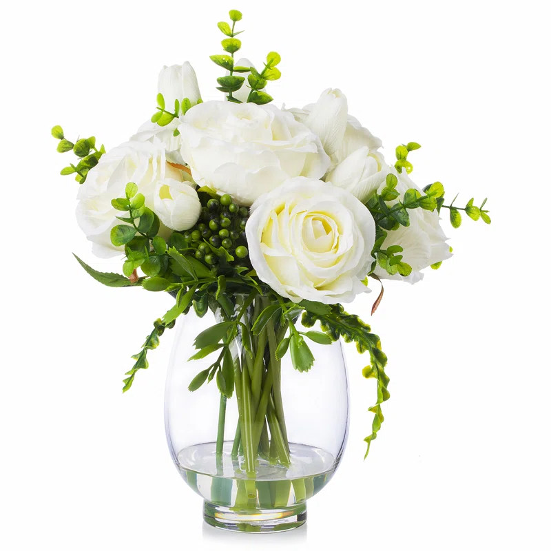 Tulip Arrangement in Vase | Wayfair North America