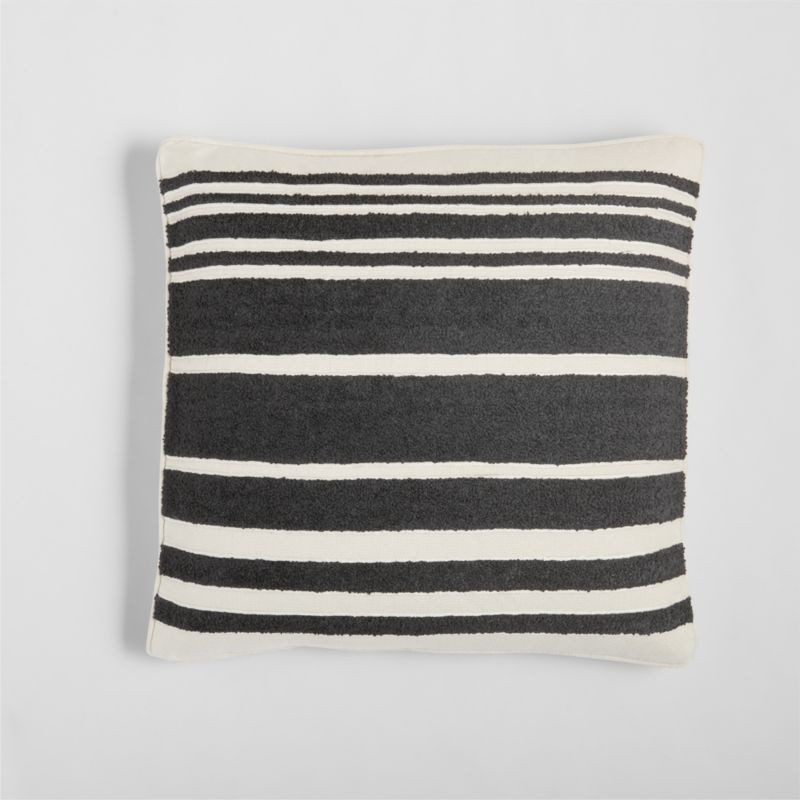 Mohave 20" Sq. Wide Black Stripe Indoor/Outdoor Pillow + Reviews | Crate & Barrel | Crate & Barrel