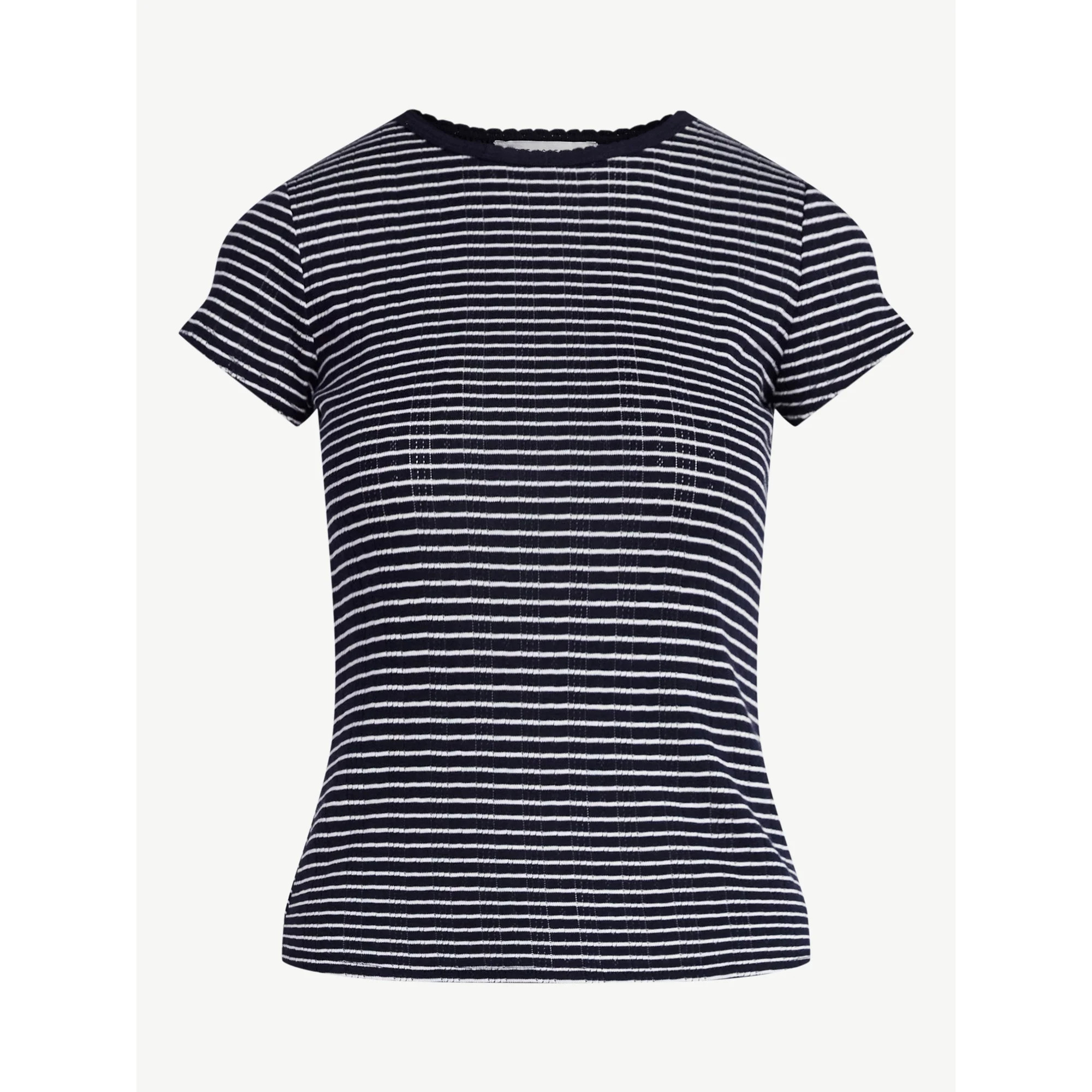 Free Assembly Women's and Women's Plus Pointelle Mini Tee with Short Sleeves, Sizes XS-4X | Walmart (US)