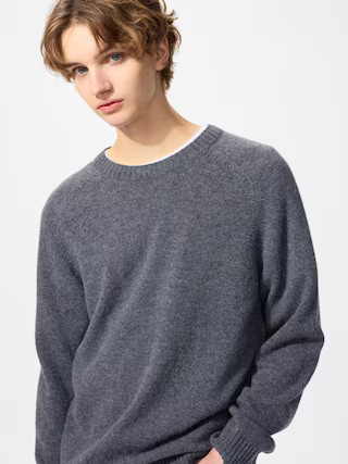 Men's Premium Lambswool Sweater Gray Medium UNIQLO US | UNIQLO (US)