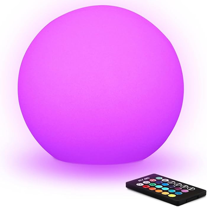 Mr.Go 10" Ultra-Fun Waterproof RGB Color-Changing LED Ball Light Orb Globe Lamp, Dimmable 16 Colo... | Amazon (US)
