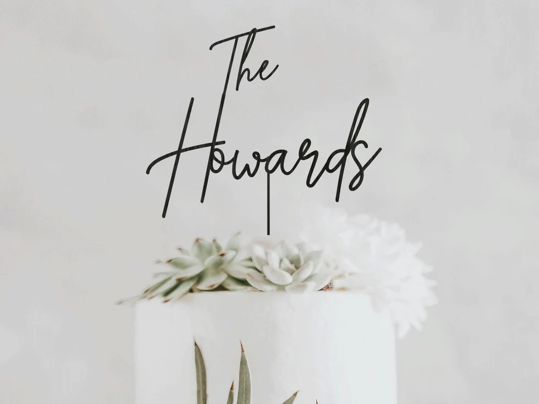 Rustic Personalized Wedding Cake Topper, Custom Script Cake Topper for Wedding, Mr and Mrs Cake T... | Etsy (US)