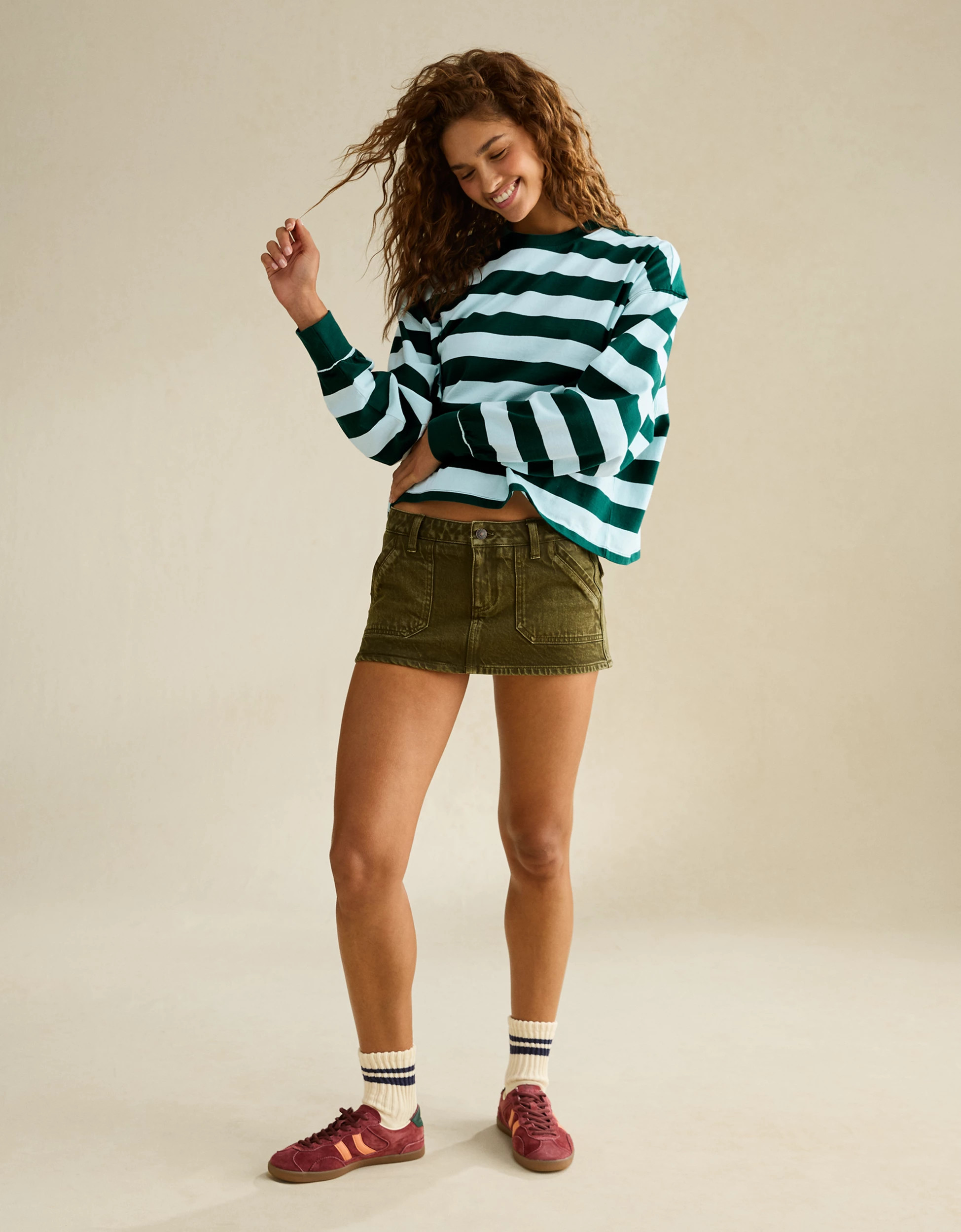 AE Balloon Sleeve Crew Neck Tee | American Eagle Outfitters (US & CA)