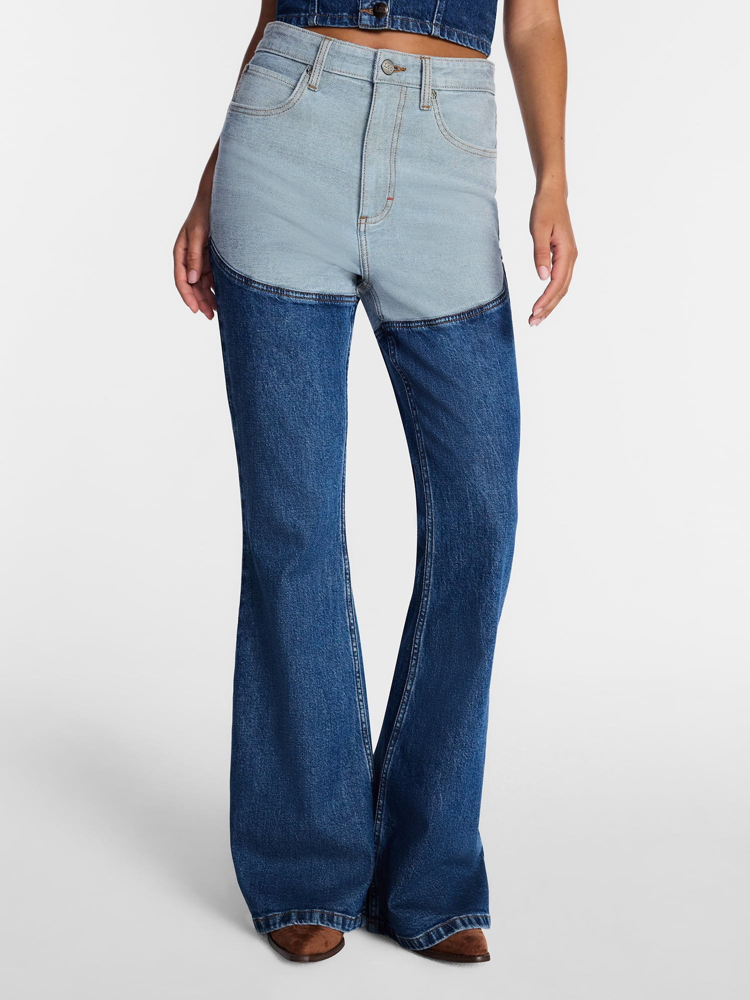 Kacey Lee Women's Long Denim Chaps Jeans, Sizes 0-18 | Walmart (US)