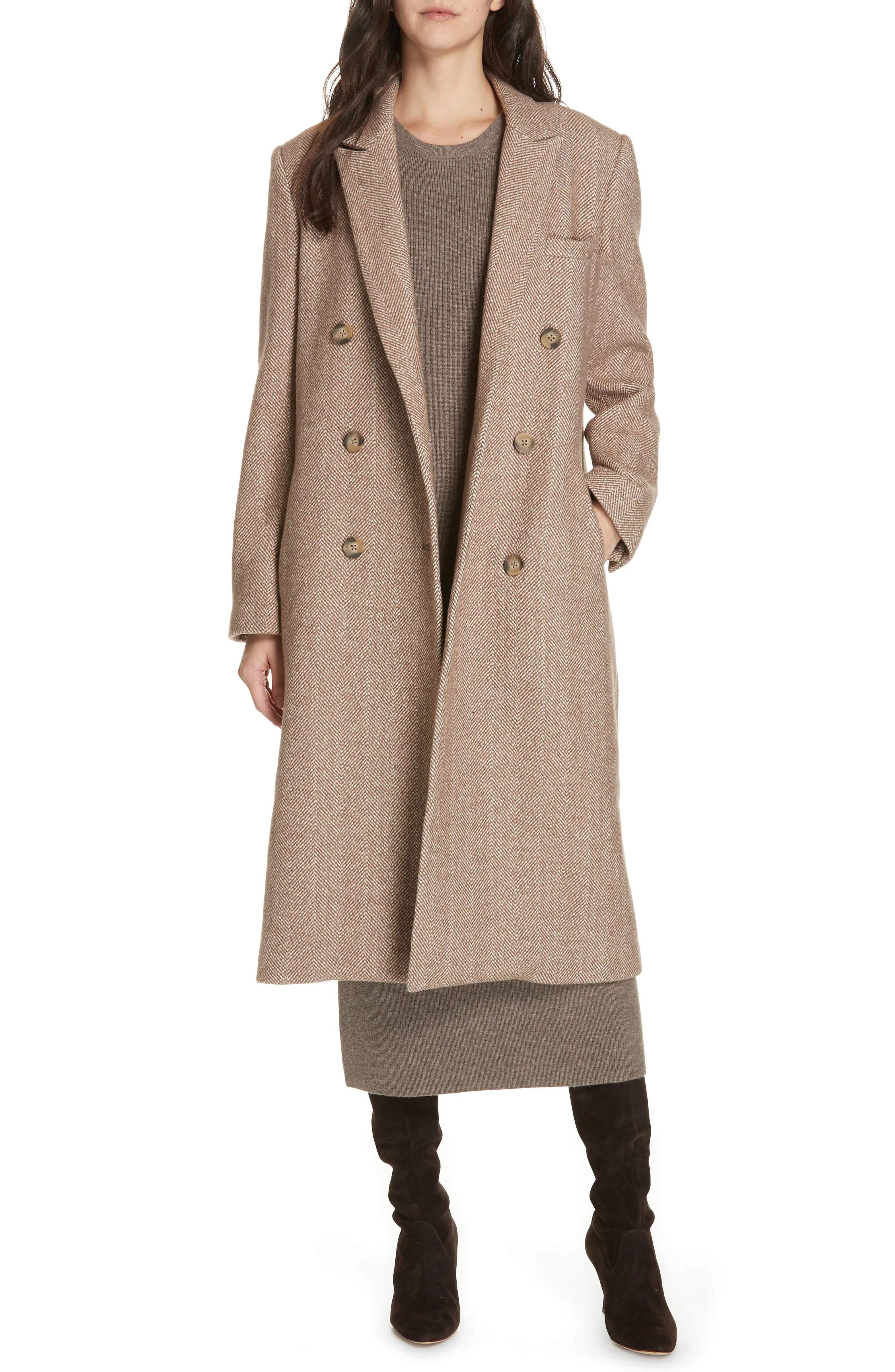 Herringbone Wool Blend Coat | Nordstrom