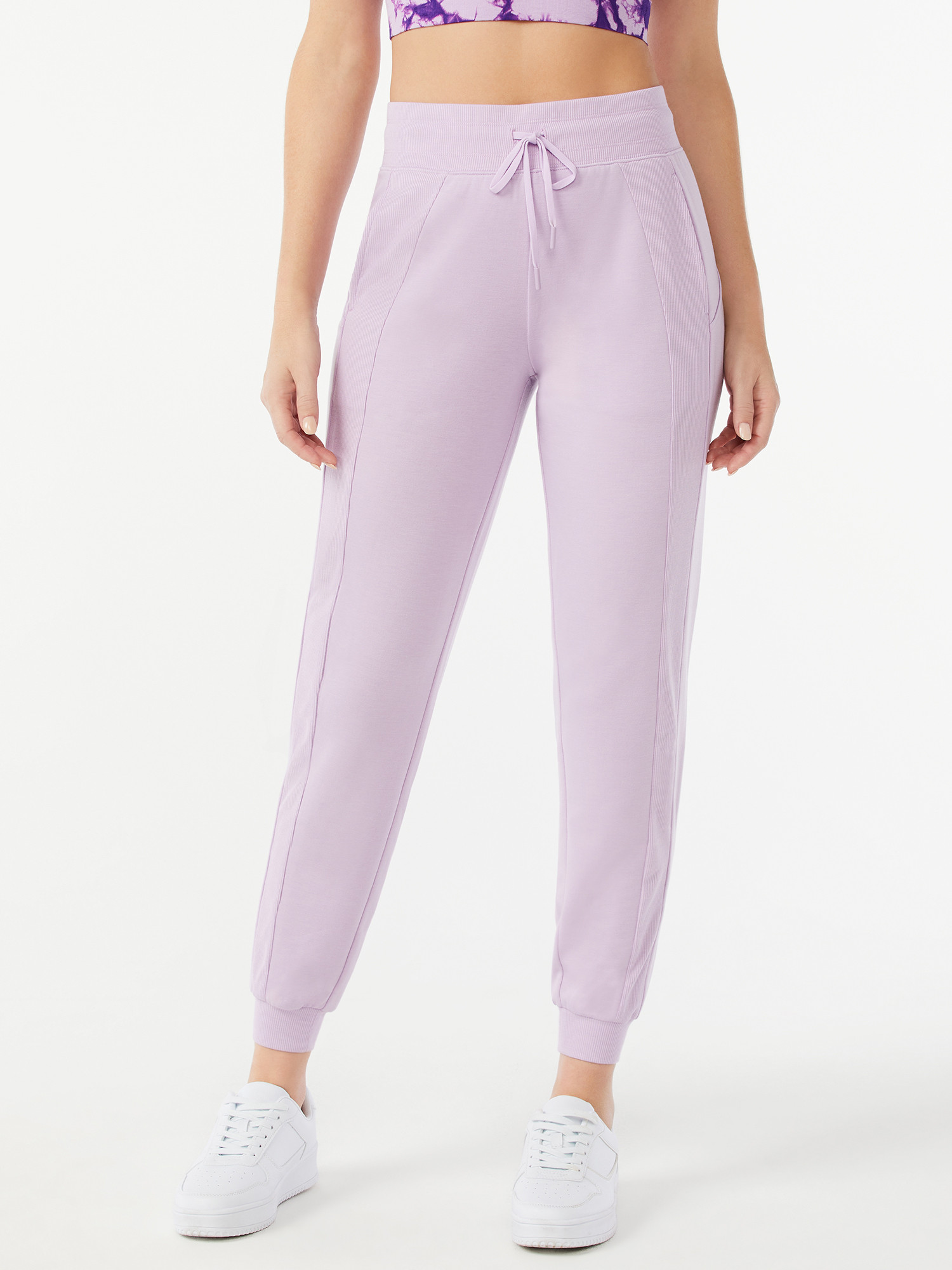Sofia Active by Sofia Vergara Women's Athleisure Rib Detail Jogger Pants - Walmart.com | Walmart (US)